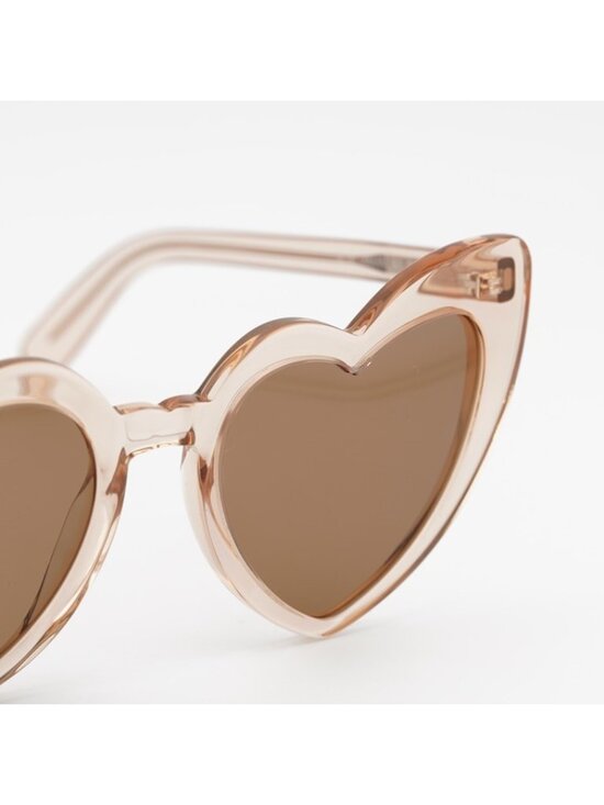 Saint Laurent SL181 LOU LOU 020 Sunglasses Nude Heart Frame, Brown Lenses main image 7